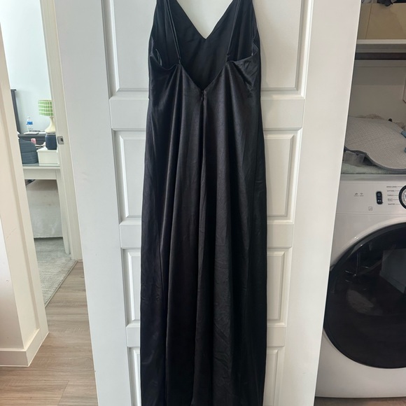 Lulus Sultry Sophistication Black Satin Backless Maxi Dress - Size M - Picture 4 of 6